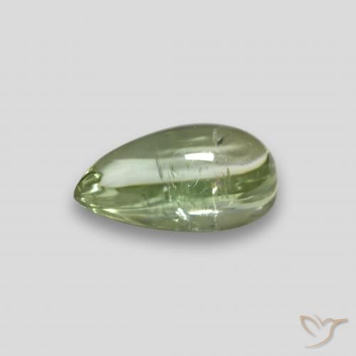 Tourmaline Vert clair naturelle En forme de poire, 1.52 ct, Transparent