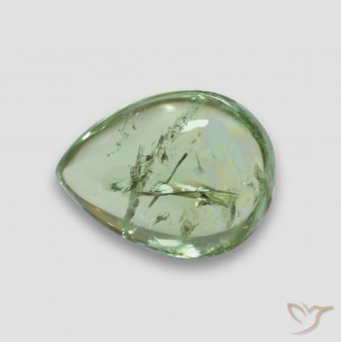 Tourmaline Vert chaud naturelle En forme de poire, 4.19 ct, Transparent