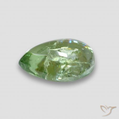 Tourmaline Vert chaud naturelle En forme de poire, 4.19 ct, Transparent