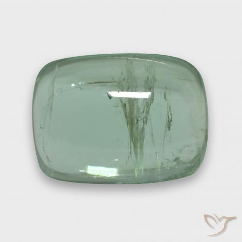 3.19ct Naturel Vert jaune très clair Tourmaline, Coussin, Transparent