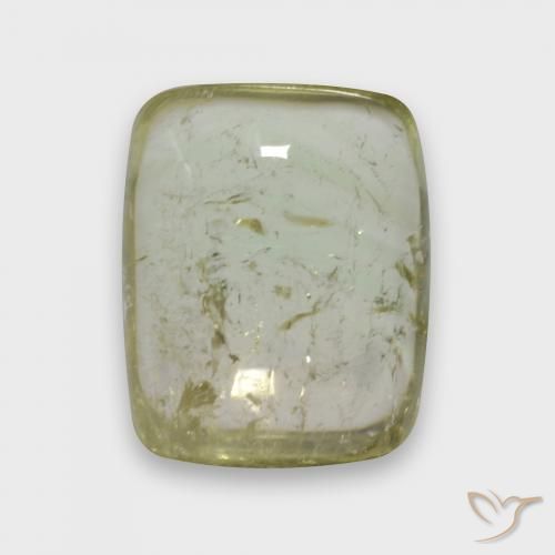 3.60ct Naturel Jaune crème pâle Tourmaline, Coussin, Transparent