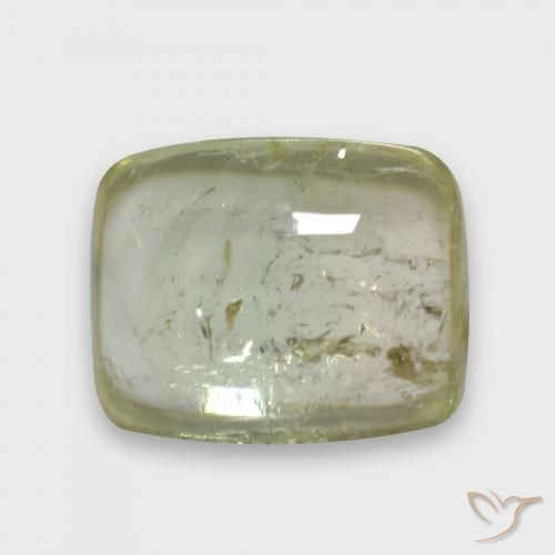 Tourmaline Jaune crème pâle naturelle Coussin, 3.60 ct, Transparent