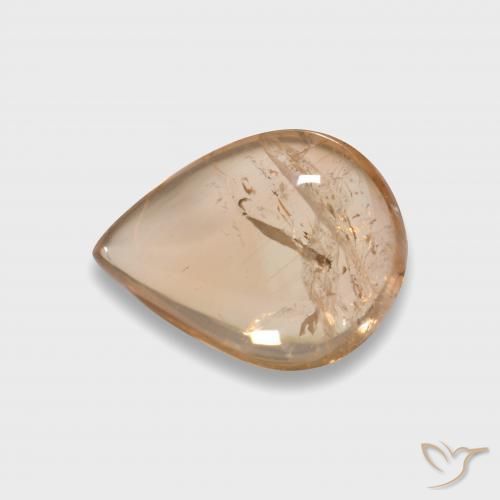 Tourmaline Orange clair naturelle En forme de poire, 3.15 ct, Transparent