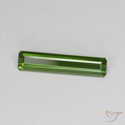 Tourmaline Vert terreux naturelle Octogone / coupe Émeraude, 1.03 ct, VVS-VS