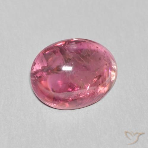 Tourmaline Rouge framboises naturelle ovale, 1.58 ct, Transparent