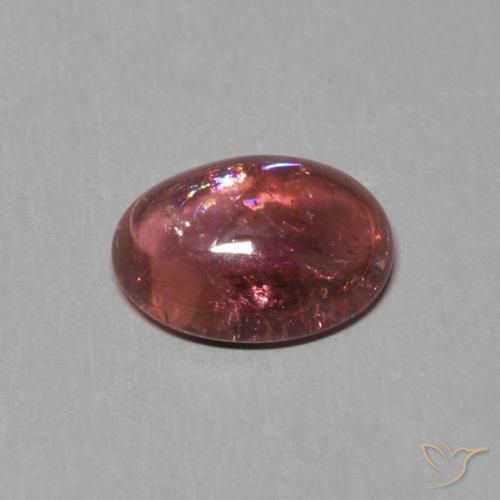 Tourmaline Rouge moyen naturelle ovale, 1.23 ct, Transparent