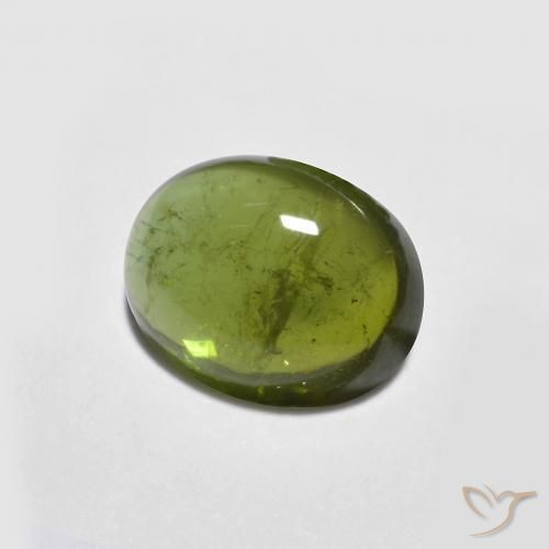 Tourmaline Vert algues marines naturelle ovale, 1.39 ct, Transparent