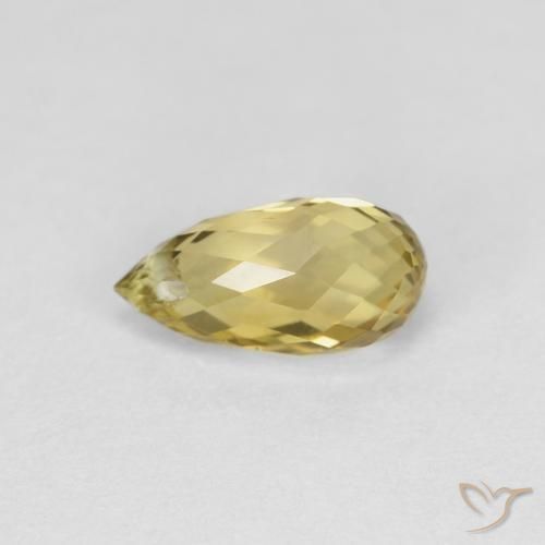 Tourmaline Doré terreux naturelle Briolette, 0.80 ct, VS