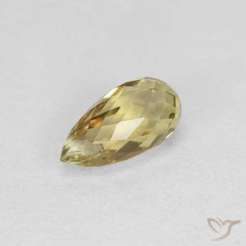 Tourmaline Doré terreux naturelle Briolette, 0.80 ct, VS