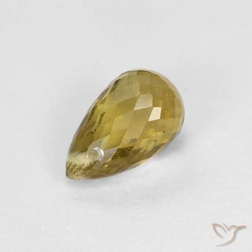 Tourmaline Doré terreux naturelle Briolette, 0.88 ct, VS