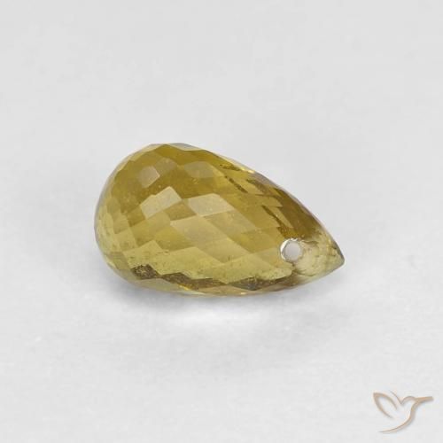 Tourmaline Doré terreux naturelle Briolette, 0.88 ct, VS