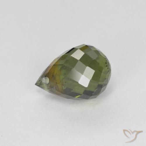 1.54ct Naturel Vert foncé Tourmaline, Briolette, VS-SI