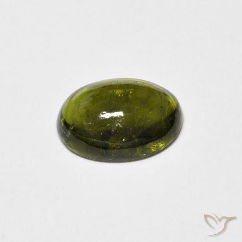 Tourmaline Vert jaunâtre naturelle ovale, 1.23 ct, Transparent