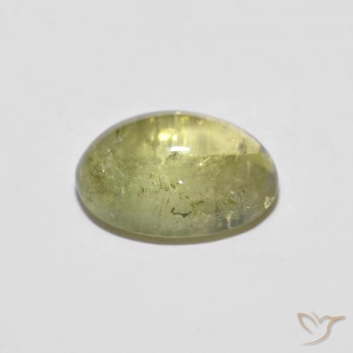 Tourmaline Vert-jaune moyen naturelle ovale, 1.86 ct, Transparent