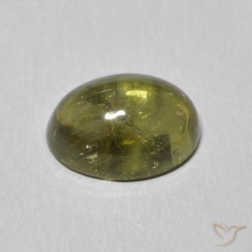 Tourmaline Vert moyen naturelle ovale, 1.45 ct, Transparent