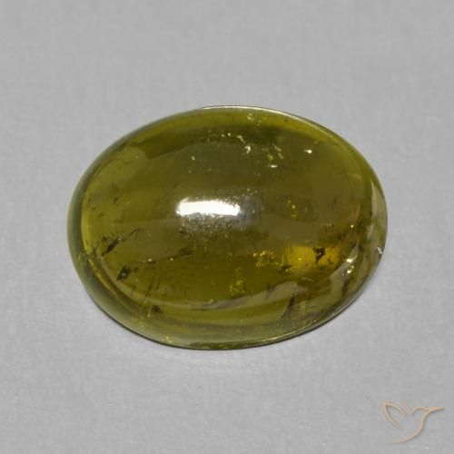 1.50ct Naturel Vert jaunâtre Tourmaline, ovale, Transparent