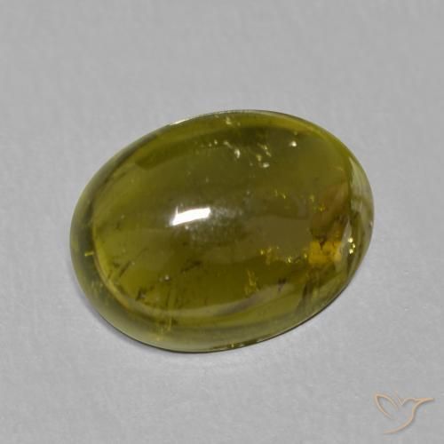 Tourmaline Vert jaunâtre naturelle ovale, 1.50 ct, Transparent