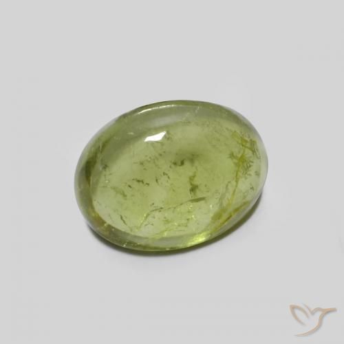 Tourmaline Olive verte naturelle ovale, 1.44 ct, Transparent