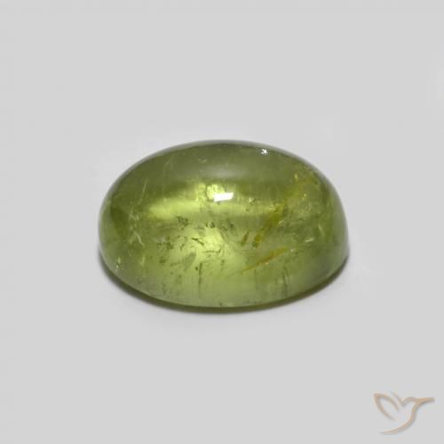 Tourmaline Olive verte naturelle ovale, 1.44 ct, Transparent