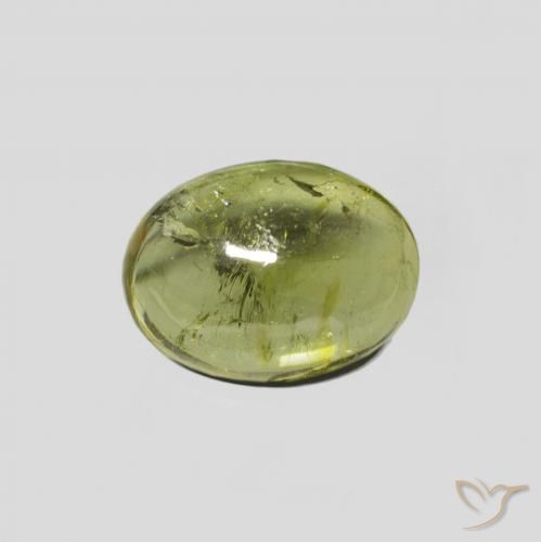 1.52ct Naturel Vert jaunâtre Tourmaline, ovale, Transparent