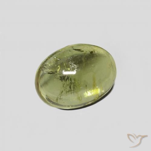 Tourmaline Vert jaunâtre naturelle ovale, 1.52 ct, Transparent
