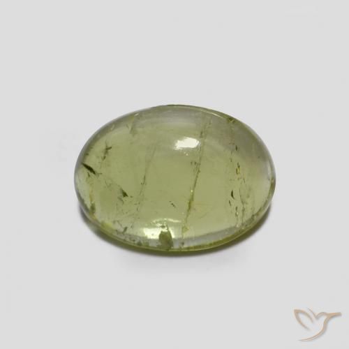 1.49ct Naturel Vert jaunâtre Tourmaline, ovale, Transparent