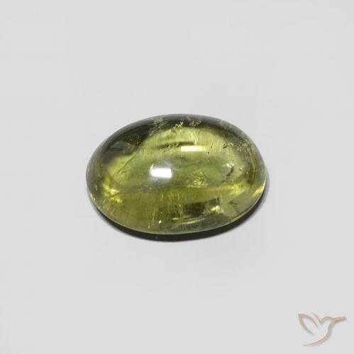 Tourmaline Vert chaud et terreux naturelle ovale, 2.08 ct, Transparent