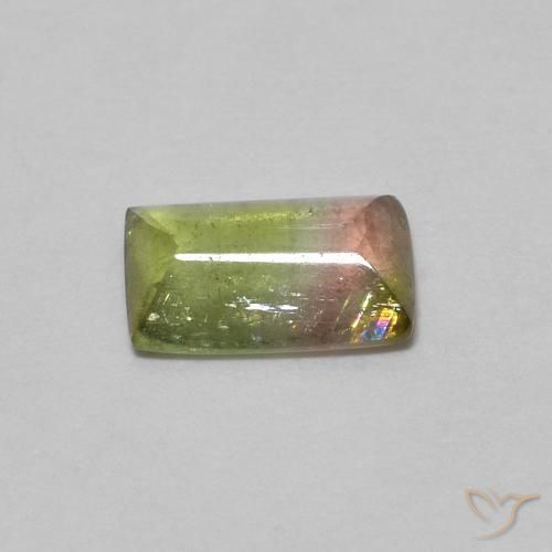 Tourmaline Multicolore naturelle Baquette, 0.43 ct, Transparent