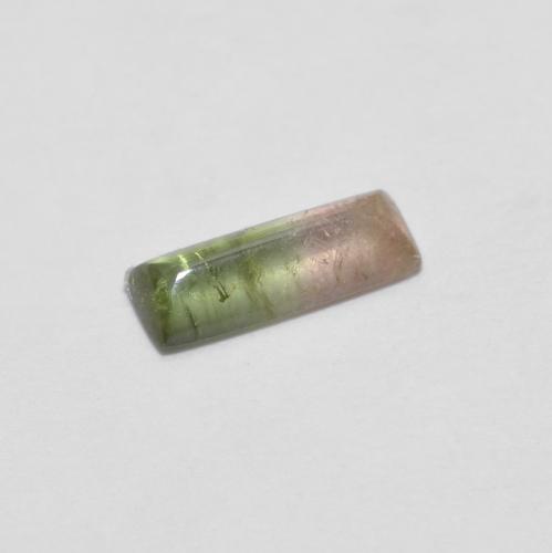 Tourmaline bicolore naturelle baguette, 0,41 ct, transparent