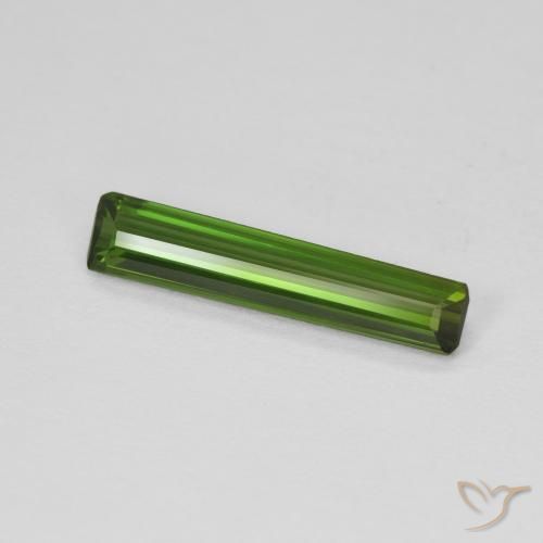 Tourmaline Vert foncé naturelle Octogone / coupe Émeraude, 1.24 ct, VVS-VS