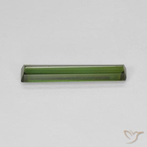 Tourmaline Vert foncé naturelle Octogone / coupe Émeraude, 1.24 ct, VVS-VS