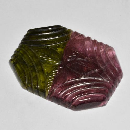 46.32ct Naturel Multicolore Tourmaline, Taille émeraude, Translucide