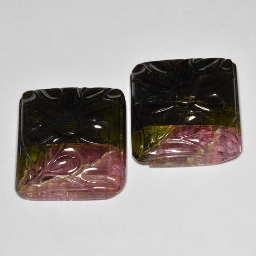 62.21ctw Naturel Multicolore Tourmaline, Fantaisie, Translucide
