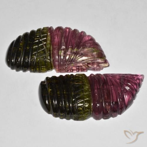 89.04ctw Naturel Bicolore Tourmaline, Fantaisie, Translucide