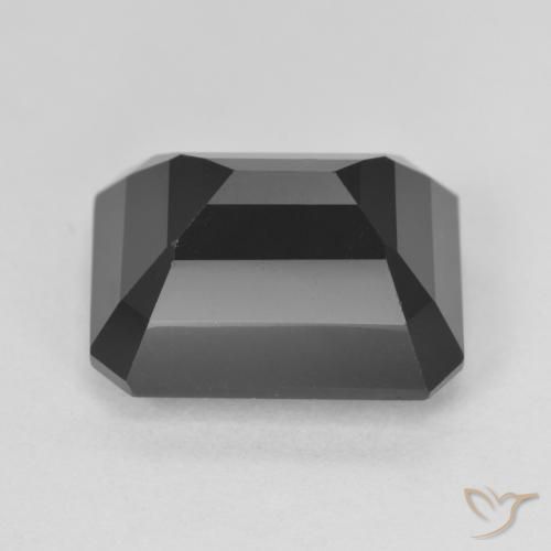 Tourmaline Schorl naturelle Octogone / coupe Émeraude, 8.60 ct, Opaque