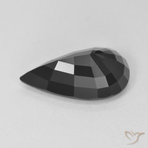 Tourmaline Schorl naturelle En forme de poire, 6.08 ct, Opaque