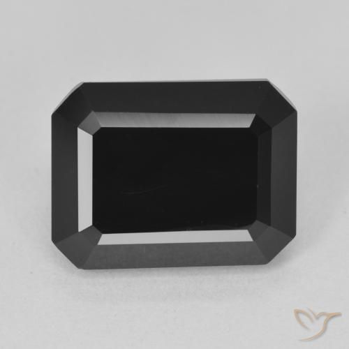 7.55ct Naturel Schorl Tourmaline, Taille émeraude, Opaque