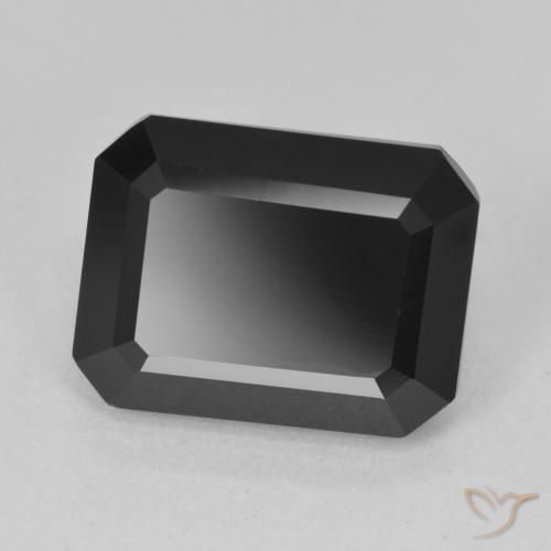 Tourmaline Schorl naturelle Octogone / coupe Émeraude, 7.55 ct, Opaque