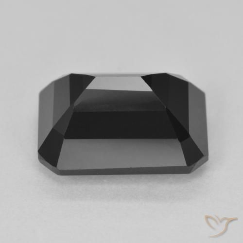Tourmaline Schorl naturelle Octogone / coupe Émeraude, 7.55 ct, Opaque