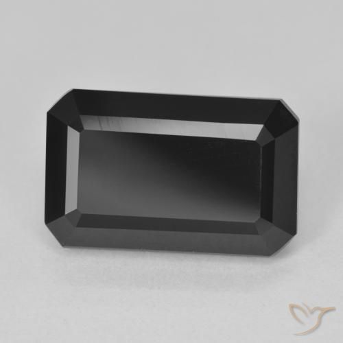 11.73ct Naturel Schorl Tourmaline, Taille émeraude, Opaque