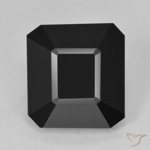 7.69ct Naturel Schorl Tourmaline, Taille émeraude, Opaque