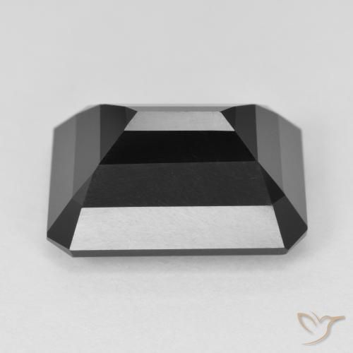 Tourmaline Schorl naturelle Octogone / coupe Émeraude, 10.69 ct, Opaque