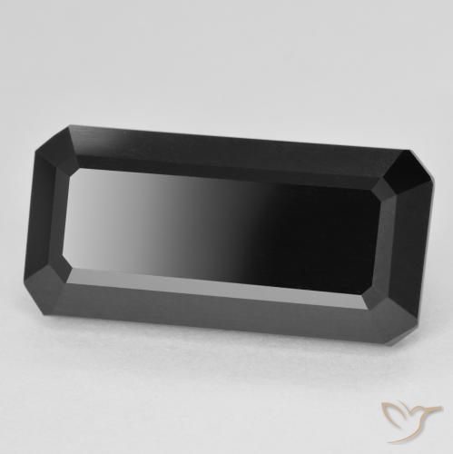 Tourmaline Schorl naturelle Octogone / coupe Émeraude, 13.63 ct, Opaque