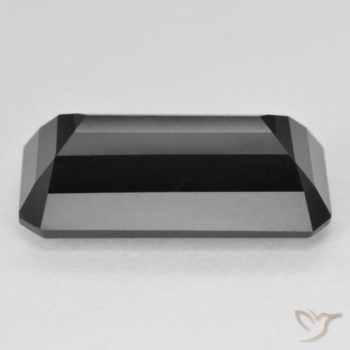 Tourmaline Schorl naturelle Octogone / coupe Émeraude, 13.63 ct, Opaque