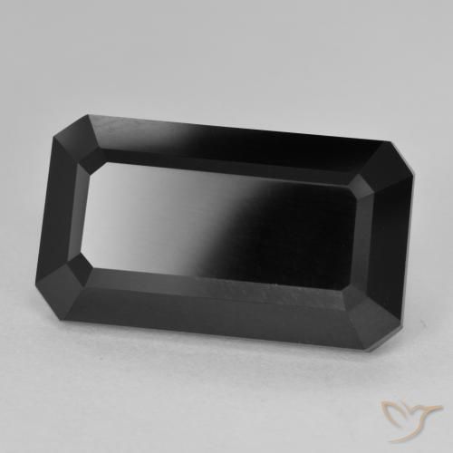 Tourmaline Schorl naturelle Octogone / coupe Émeraude, 14.51 ct, Opaque