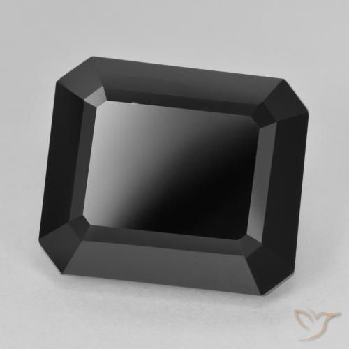 Tourmaline Schorl naturelle Octogone / coupe Émeraude, 15.28 ct, Opaque