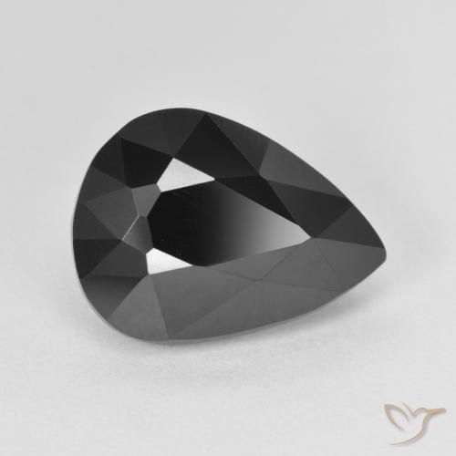 Tourmaline Schorl naturelle En forme de poire, 6.14 ct, Opaque