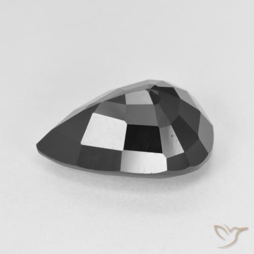 Tourmaline Schorl naturelle En forme de poire, 6.14 ct, Opaque