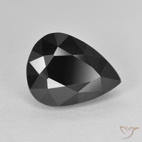 Tourmaline Schorl naturelle En forme de poire, 7.27 ct, Opaque