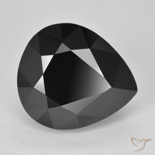 Tourmaline Schorl naturelle En forme de poire, 14.45 ct, Opaque